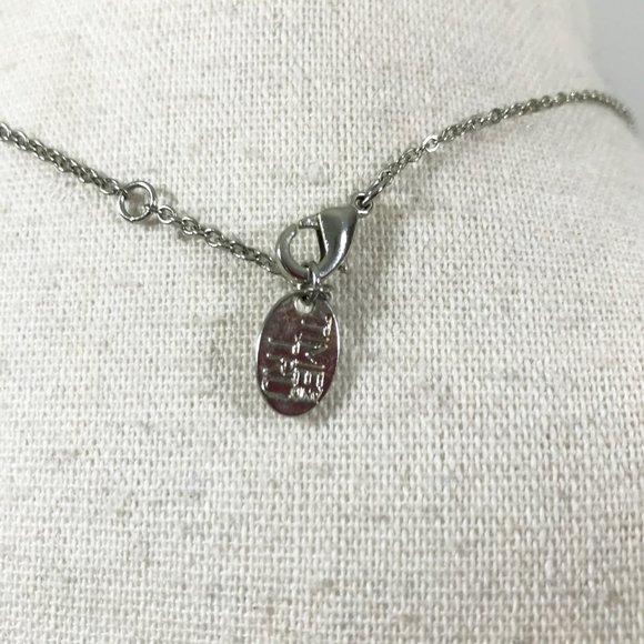 Inital R Pendant Necklace Silver with Rhinestones - Picture 4 of 4